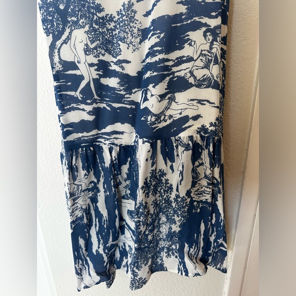 Blue & White Chinoiserie Patterned Dress by Reformation - Picture 3 of 12